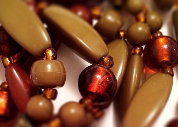 Olive and Amber Beads